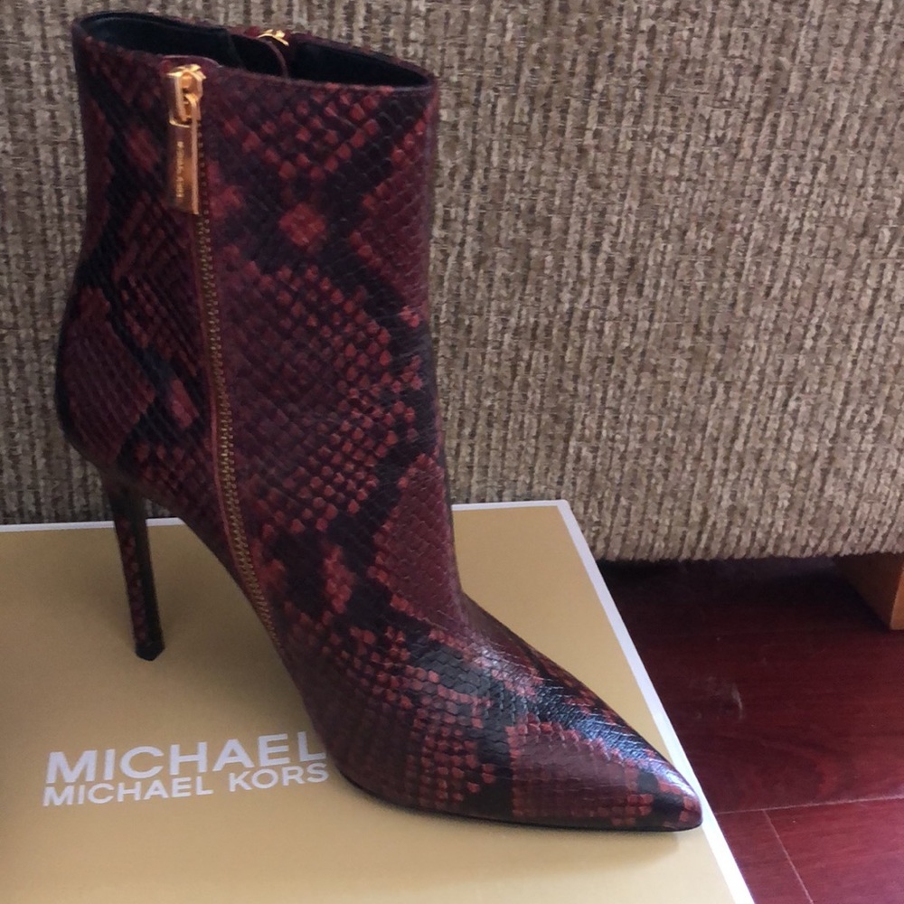 Michael Kors Red Ankle Booties - Picture 2 of 6